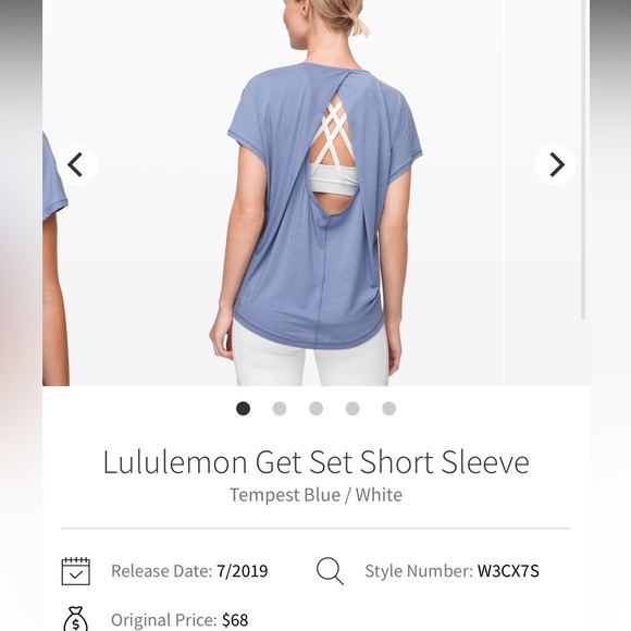 Lululemon Get Set Short Sleeve- Size 6/8 - Picture 3 of 3
